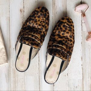 Boden Calf Hair Leopard Cheetah Flats Mules Loafer